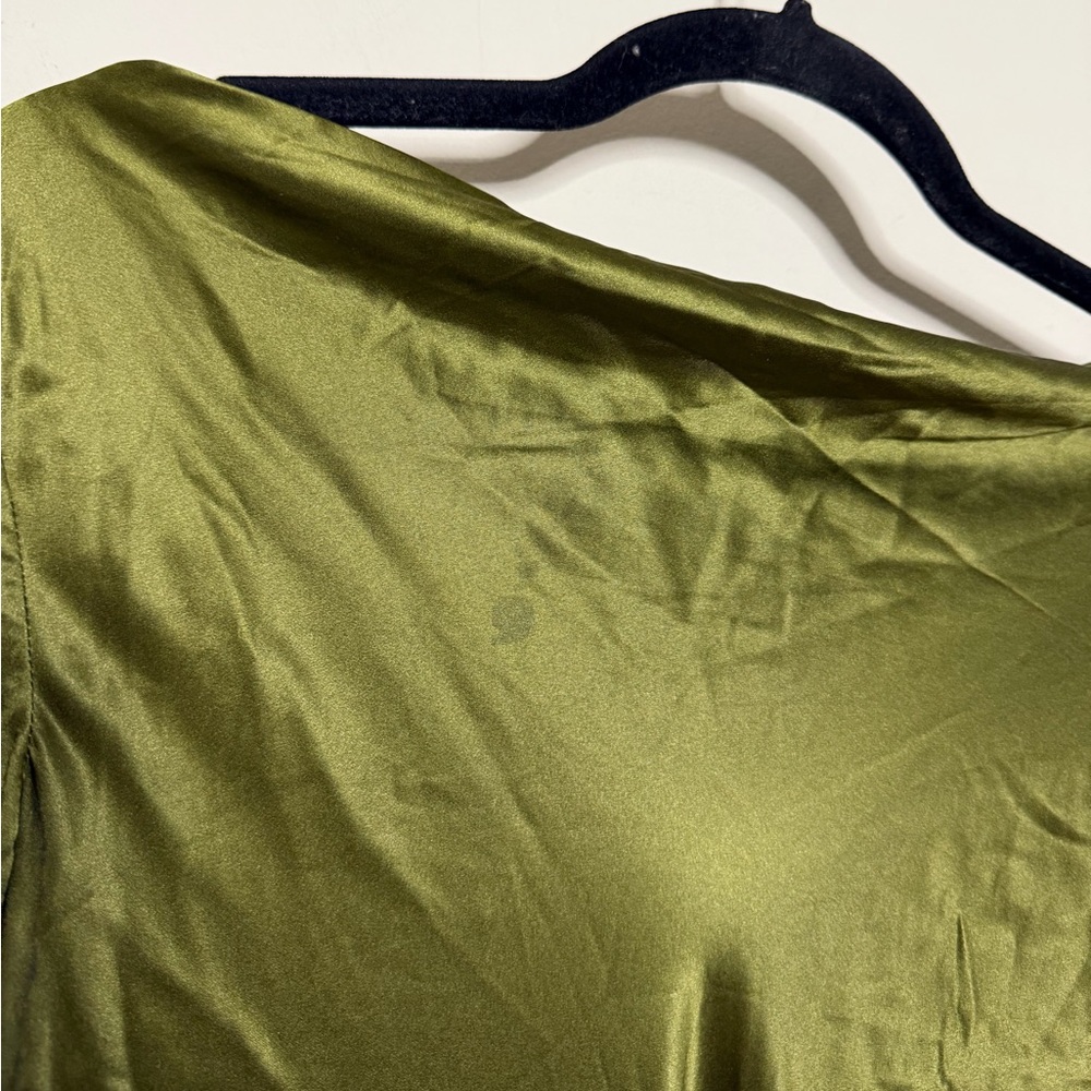 Reformation Pike Silk Maxi Dress Moss Garden Green - Picture 5 of 9